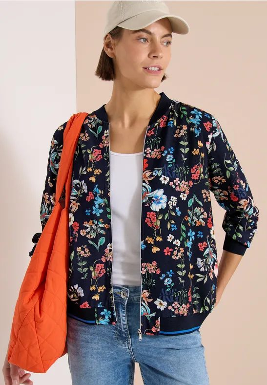 Blouson mit floralem Muster und Zipper