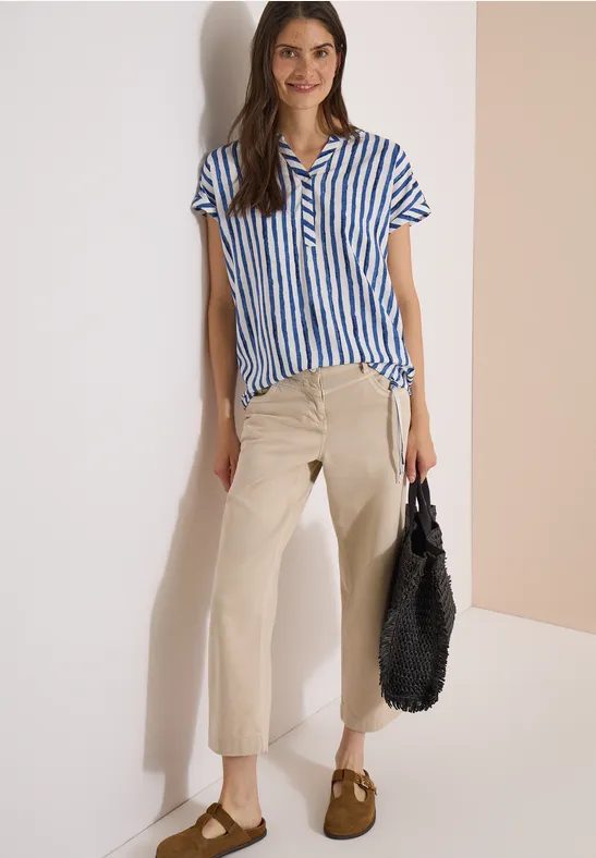 Dropped Shoulder Bluse mit Streifen