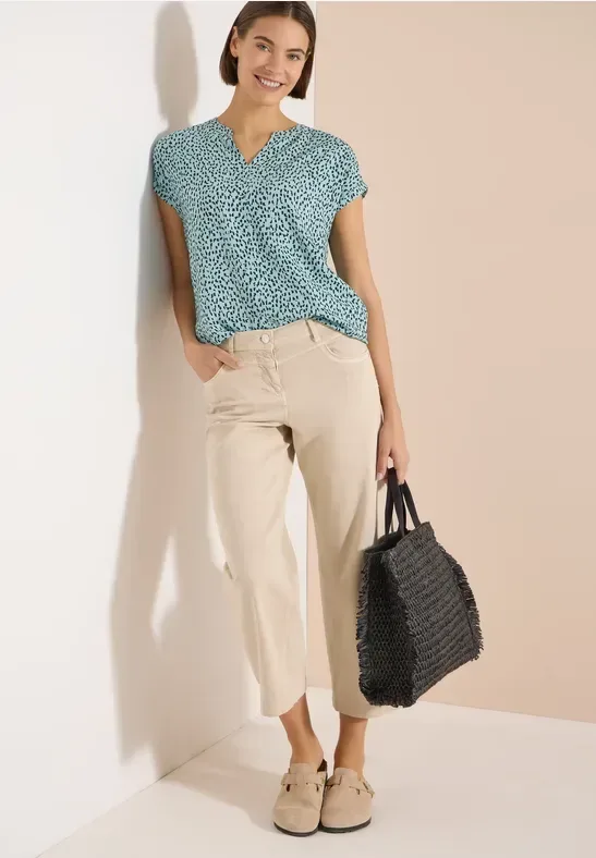 Cecil Kurzarmbluse Sommerbluse mit Allover-Print