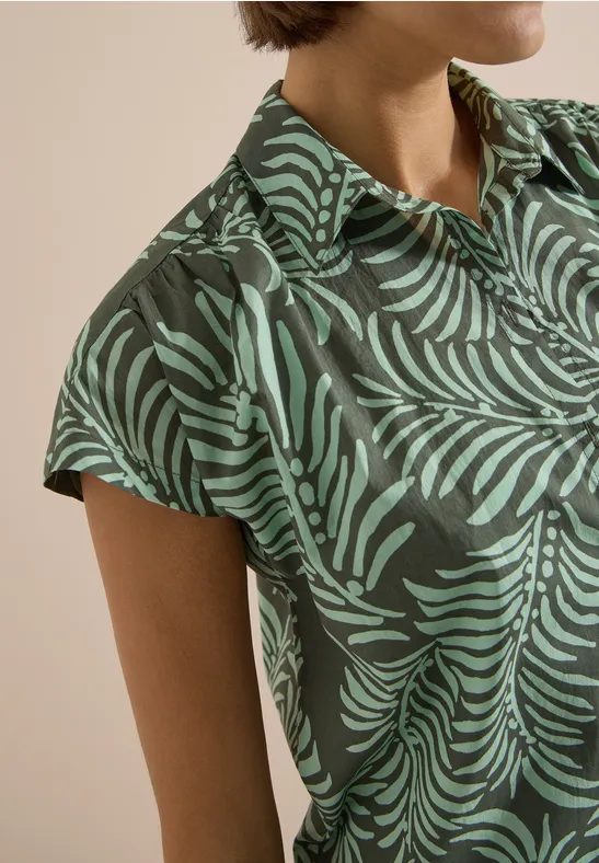 Kurzarm Hemdbluse mit Print