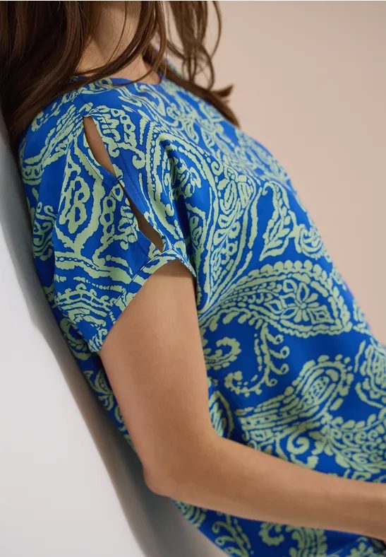 Blusenshirt mit Rundhals und Print