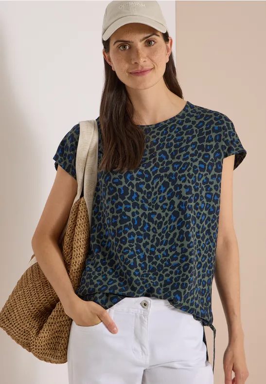 Dropped Shoulder Blusenshirt mit Knoten