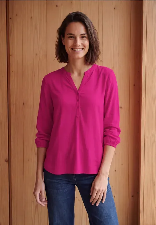 Langarm Tunika mit Split Neck