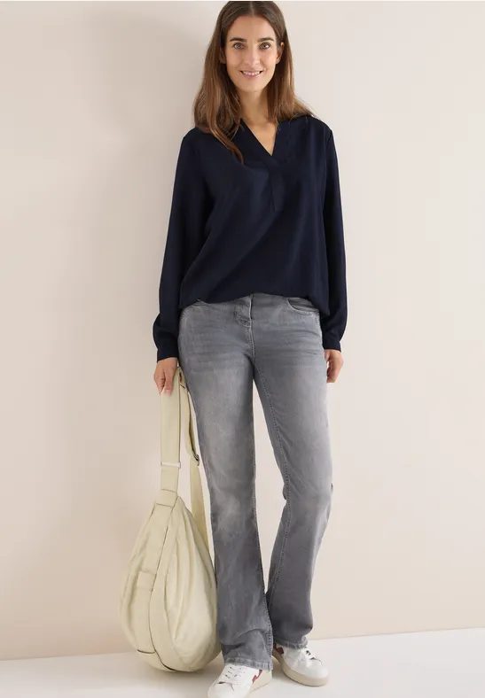 Bluse in Unifarbe