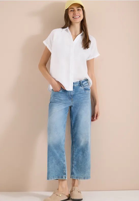Dropped Shoulder Bluse aus Leinen