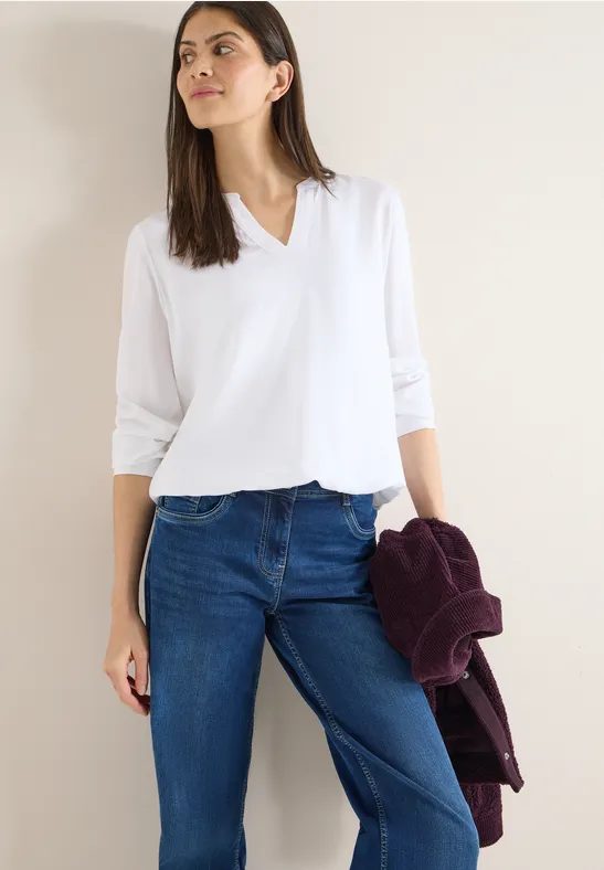 Bluse in Unifarbe