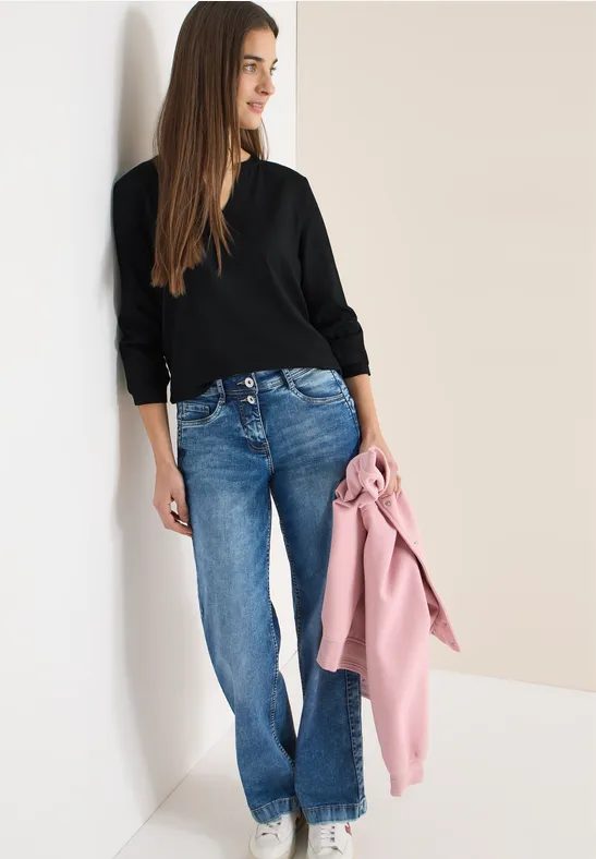 Bluse in Unifarbe