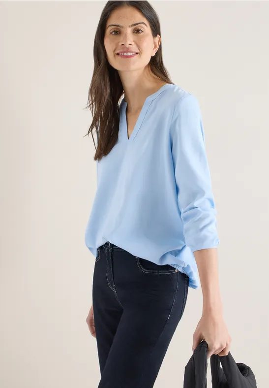 Bluse in Unifarbe