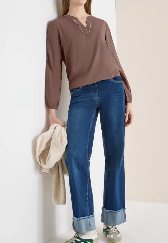 Bluse in Unifarbe