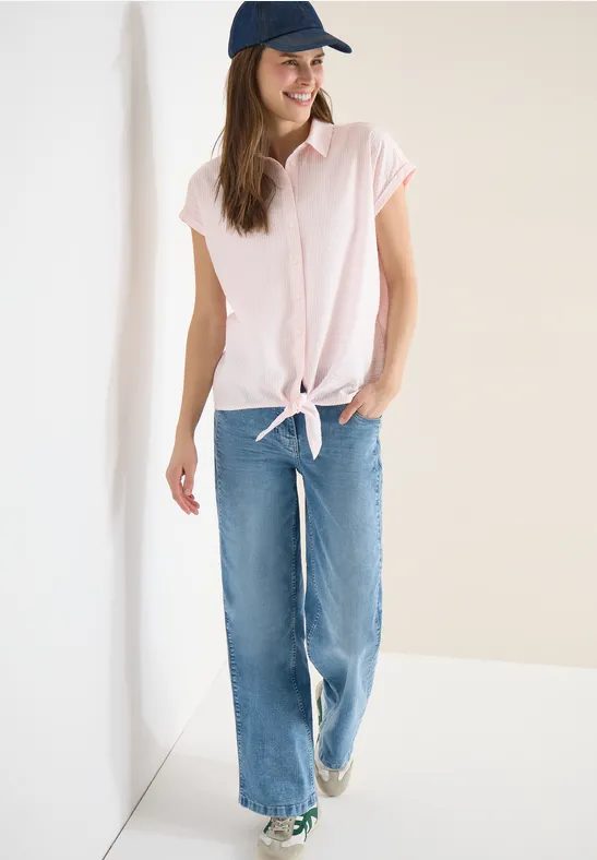 Bluse in Seersucker Qualität
