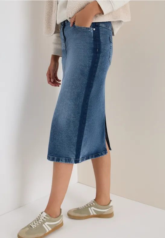 Jeansrock mit Gallonstreifen