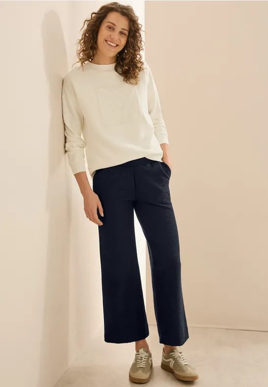 Wide Leg Bouclé Hose