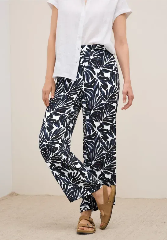 Gemusterte Crepe Hose