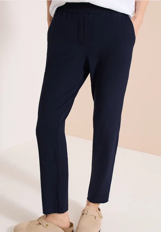 Mid Waist Slim Leg Hose im Casual Fit