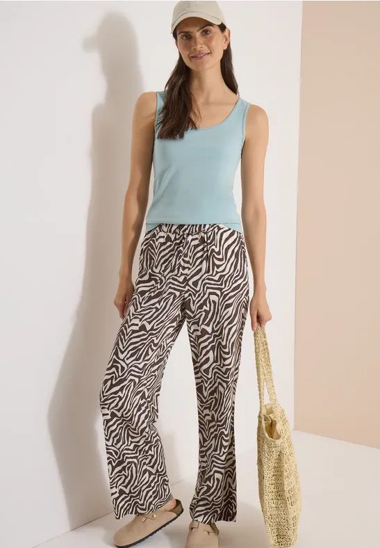 Straight Leg Hose mit Zebraprint