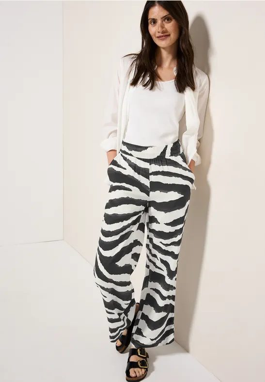Wide Leg Zebra Print Hose