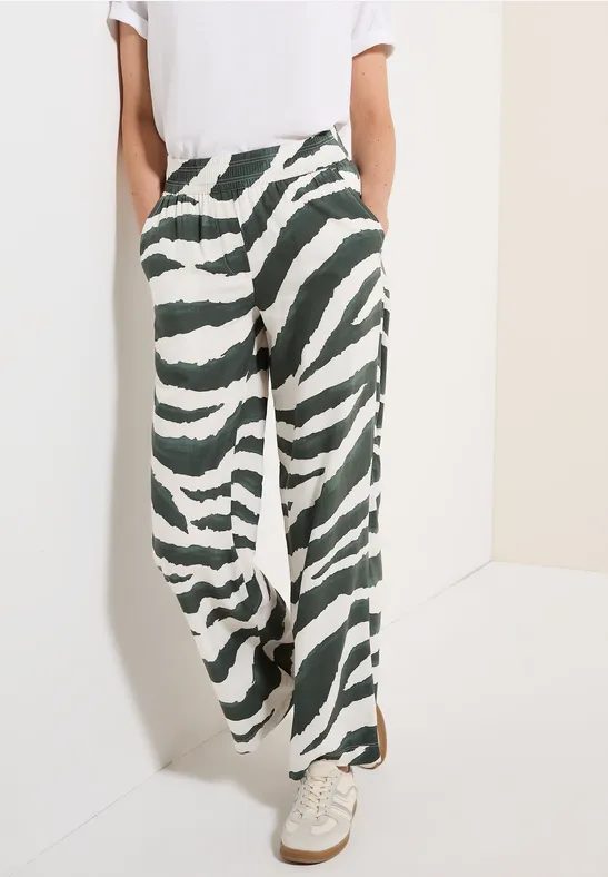 Wide Leg Zebra Print Hose