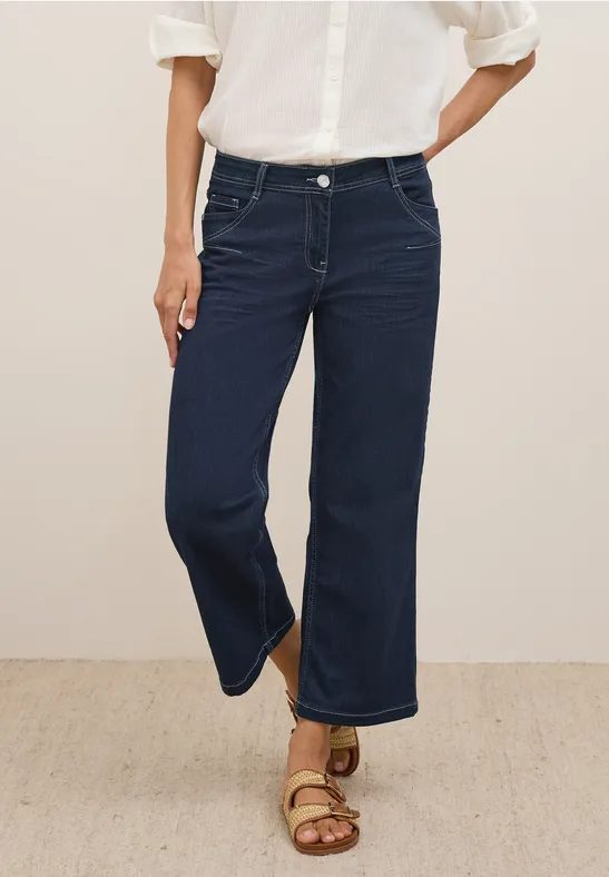 7/8 Rinsed Wide Leg Jeans
