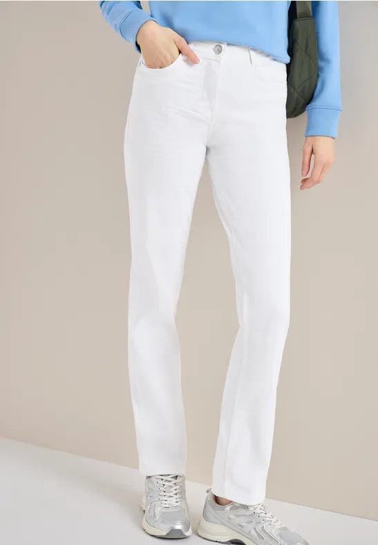 High Waist Straight Leg Jeans im Slim Fit