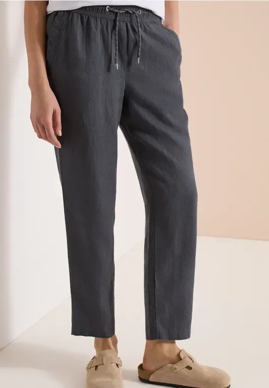 Slim Leg Hose aus Leinen im Casual Fit
