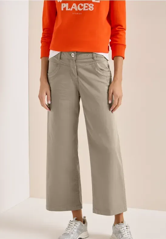 7/8 High Waist Wide Leg Hose im Loose Fit