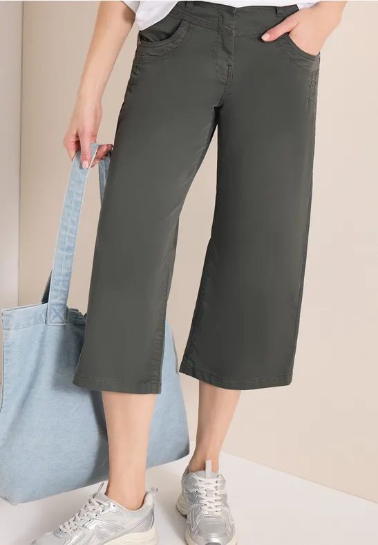 3/4 High Waist Wide Leg Hose im Loose Fit