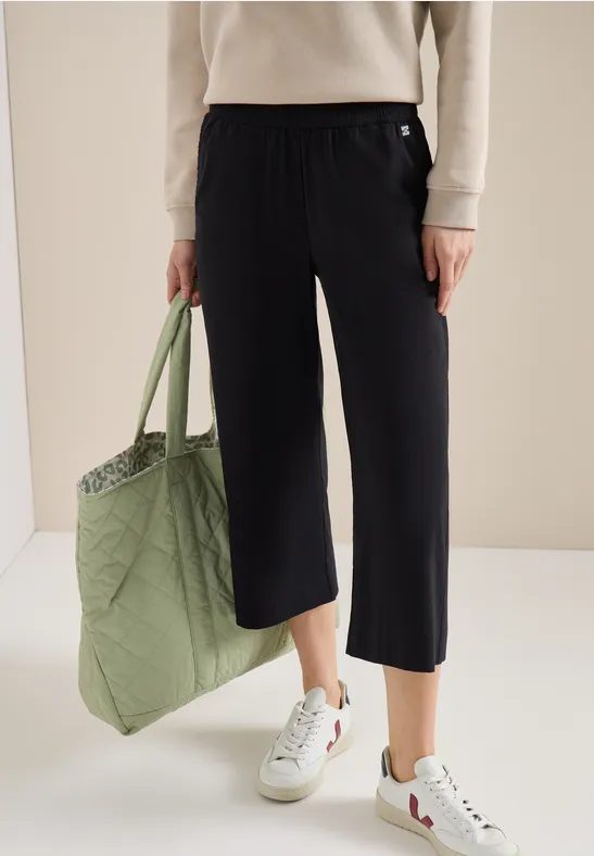 3/4 High Waist Wide Leg Hose im Loose Fit