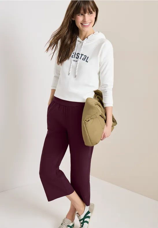 3/4 High Waist Wide Leg Hose im Loose Fit