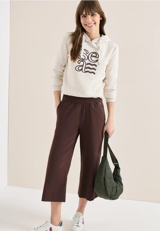 3/4 High Waist Wide Leg Hose im Loose Fit