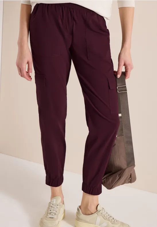 Mid Waist Slim Leg Hose im Cargo