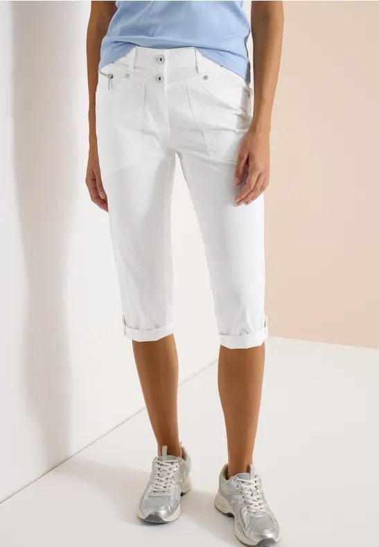 3/4 Mid Waist Casual Fit Hose mit Turn Up