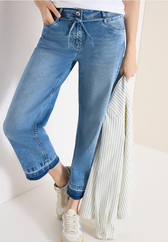 7/8 High Waist Straight Leg Jeans mit Loose Fit