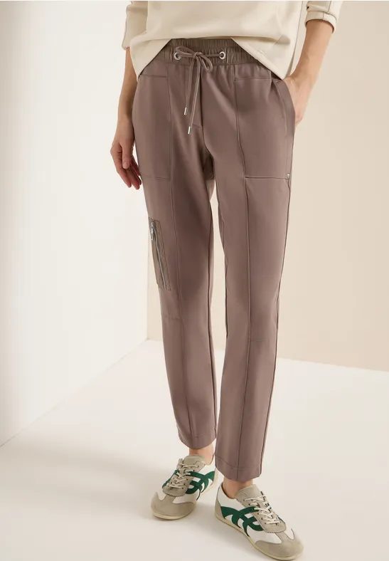 Mid Waist Slim Leg Hose im Casual Fit