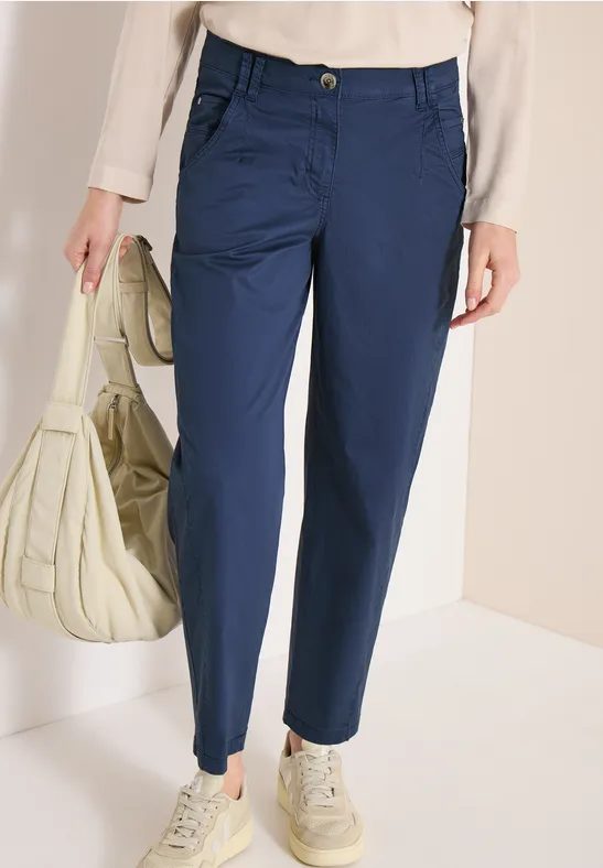 Mid Waist Barrel Leg Hose im Casual Fit