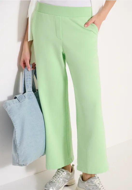High Waist Wide Leg Sweathose im Washed