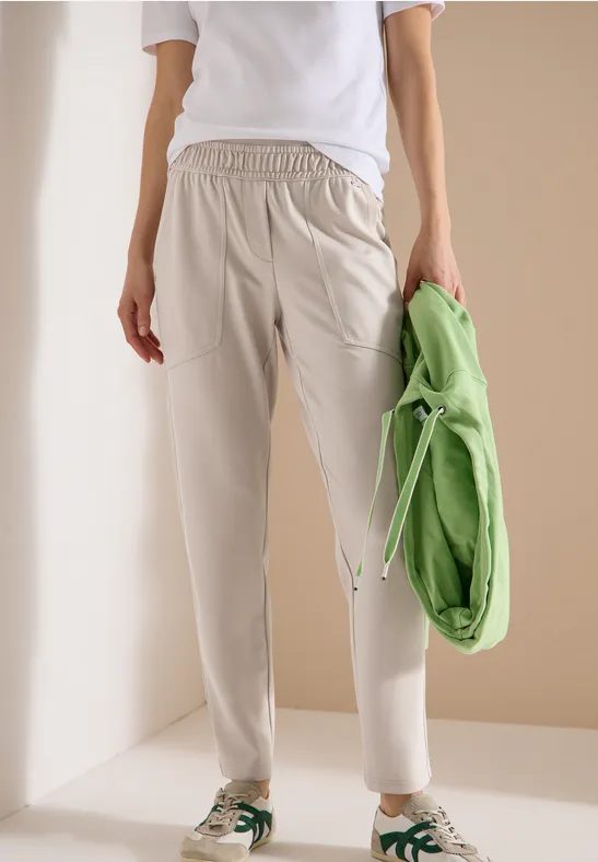 Mid Waist Slim Leg Hose im Casual Fit