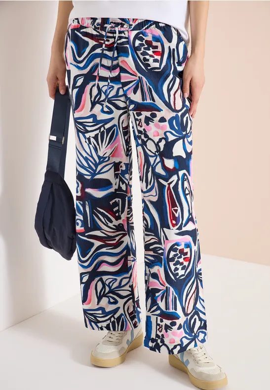 High Waist Wide Leg Hose mit Print