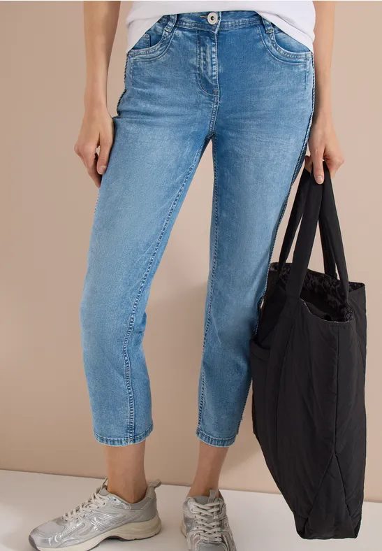 7/8 High Waist Straight Leg Jeans im Slim Fit