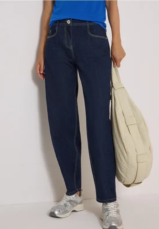 High Waist Barrel Leg Jeans im Loose Fit