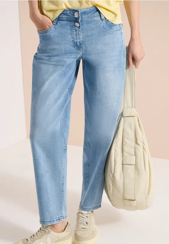 High Waist Barrel Leg Jeans im Loose Fit