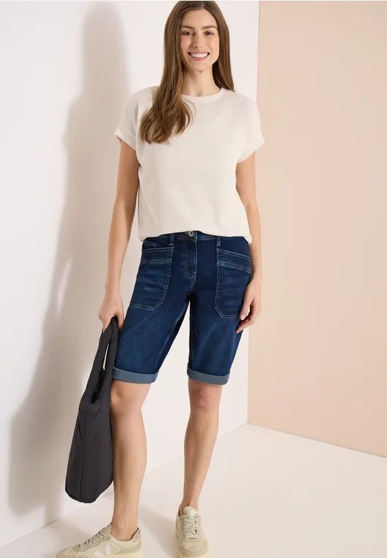 Wide Leg Jeansshorts im Loose Fit