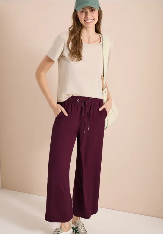 7/8 High Waist Wide Leg Hose im Loose Fit