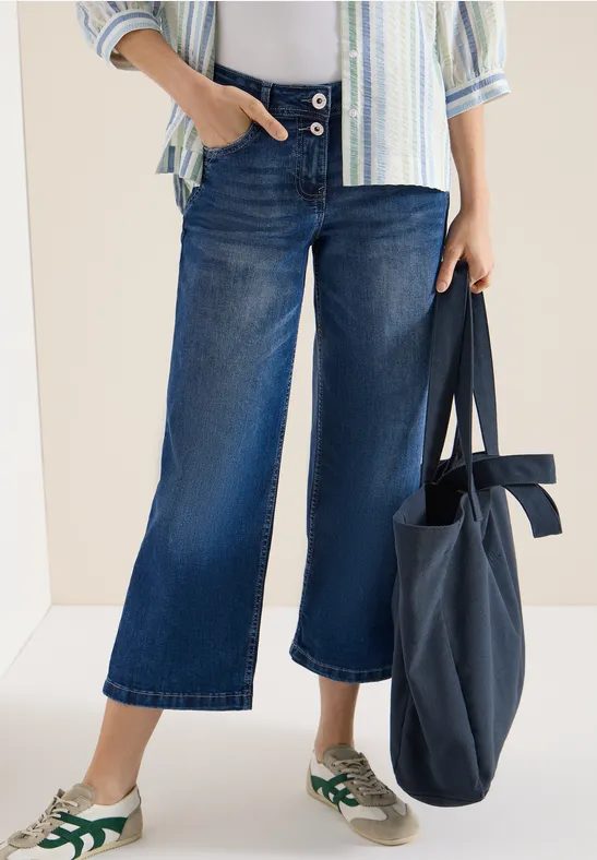 7/8 High Waist Wide Leg Jeans im Loose Fit