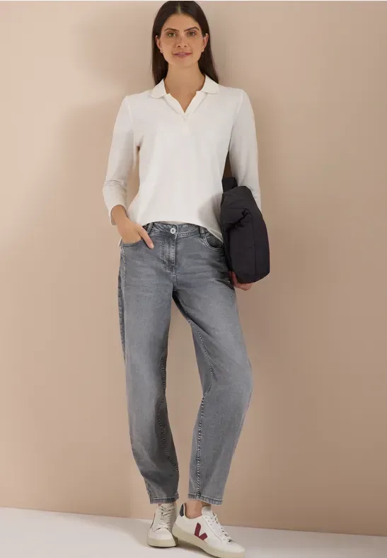 High Waist Barrel Leg Jeans im Loose Fit