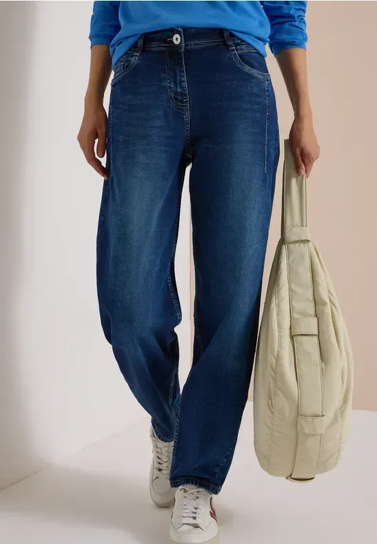 High Waist Barrel Leg Jeans im Loose Fit