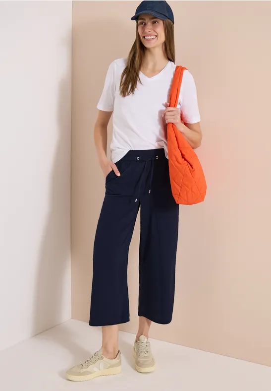 3/4 Wide Leg Hose in Seersucker Qualität