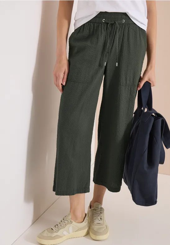 3/4 Wide Leg Hose in Seersucker Qualität