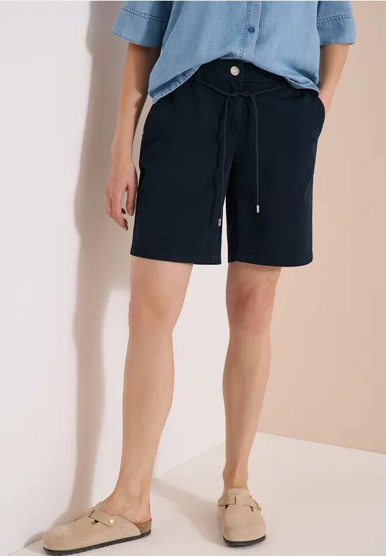 Mid Waist Wide Leg Shorts im Loose Fit