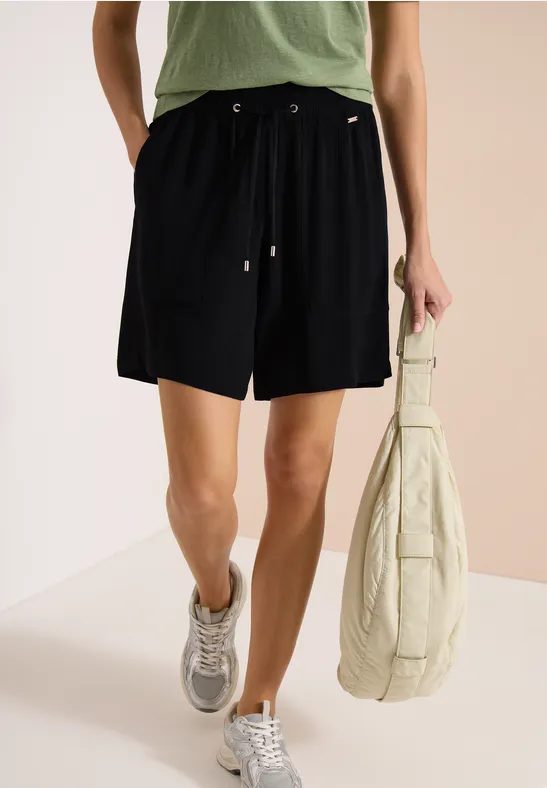 High Waist Wide Leg Shorts mit Struktur