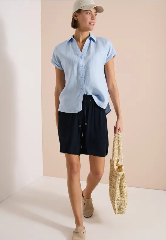 High Waist Wide Leg Shorts mit Struktur